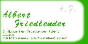 albert friedlender business card